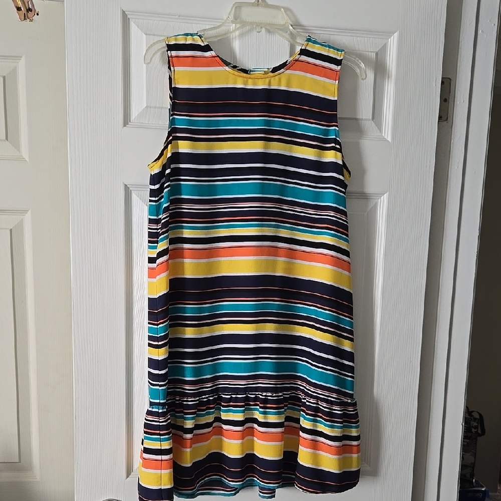 Halogen Women's Size Medium Multicolor Striped Sleeveless Dress Nordstrom